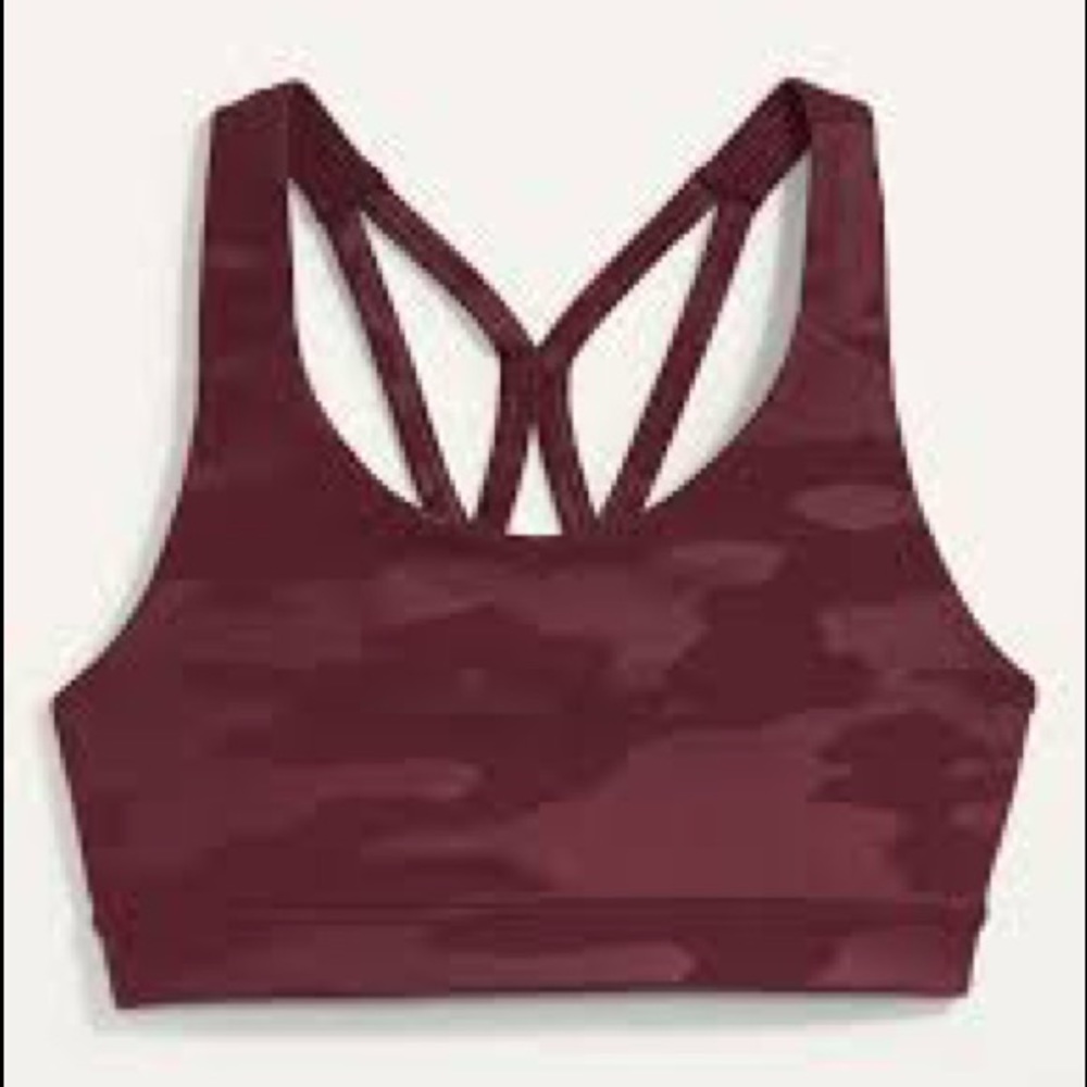 Old Navy Maroon Camo Sports Bra